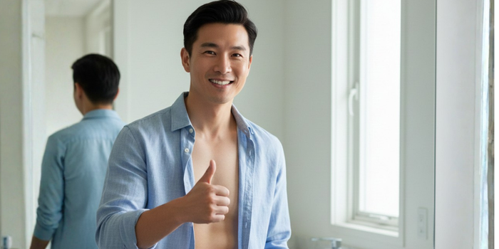 Safe manscaping with a no-nick body trimmer guide